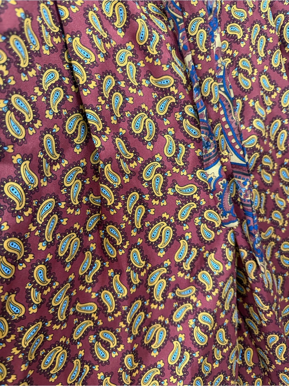ZARA Burgundy Paisley Wide-Leg Trousers – Boho Chic – XS - Picture 8 of 10